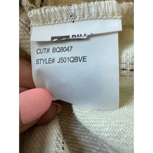 Billabong Venture Out Plaid Shirt Women’s Size M Cream/Tan EUC - Picture 10 of 11